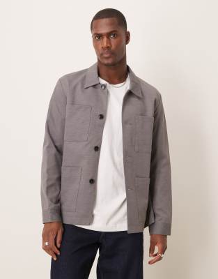 Kastige Slim-Fit-Anzugjacke aus Jersey in Grau Grau 50