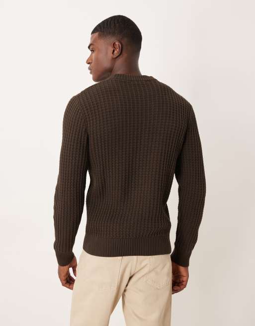 Selected knit sweater in brown, 5 of 5