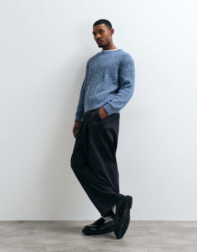 Selected knit sweater in speckled blue | ASOS