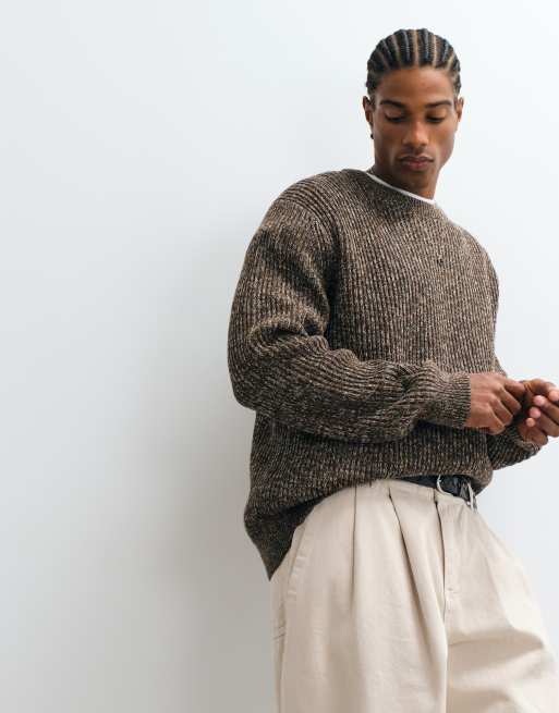 Selected knit sweater in speckled brown, 2 of 5