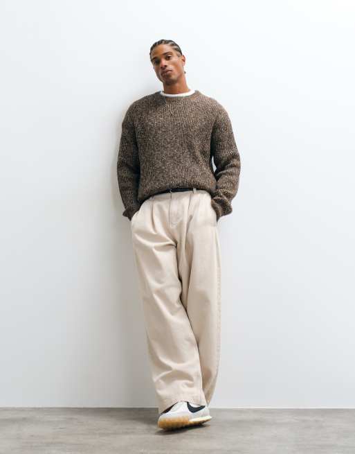Selected knit sweater in speckled brown, 3 of 5