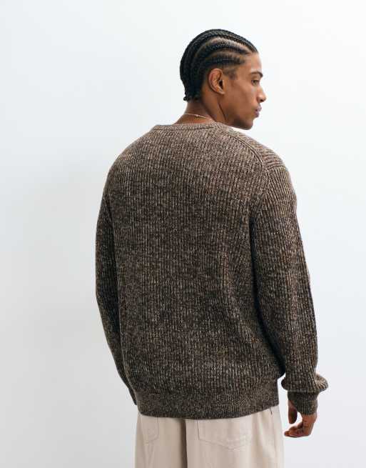 Selected knit sweater in speckled brown, 4 of 5