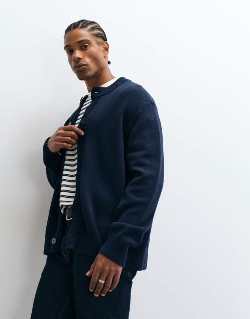 Selected knit v-neck cardigan in navy, 2 of 5