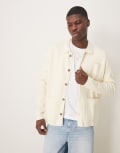 [Selected] Selected knitted cardigan with pockets in cream-White XL Pristine