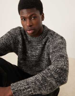 Selected knitted jumper in black grey flint