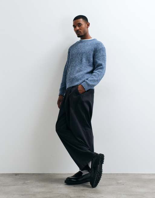 Selected knitted jumper in speckled blue, 2 of 5