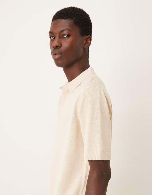 Selected knitted polo in cream , 4 of 5