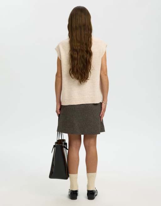 Selected Knitted vest in birch1, 2 of 6