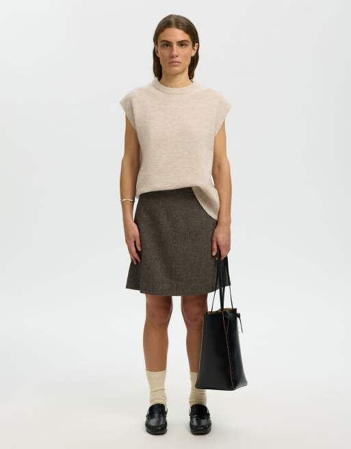 Selected Knitted vest in birch1, 3 of 6