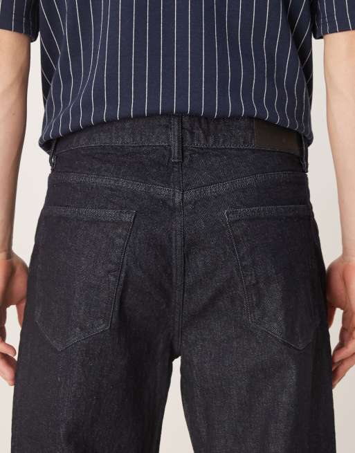 Selected – Kobe – Jeans in dunklem Marineblau mit lockerem Schnitt und Bundfalten , 4 von 5