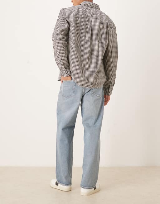 Selected Kobe loose fit jeans in mid wash blue , 2 of 5
