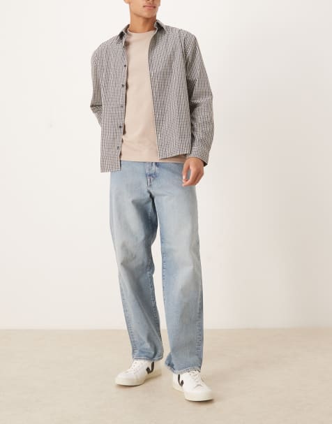 Selected Kobe loose fit jeans in mid wash blue 