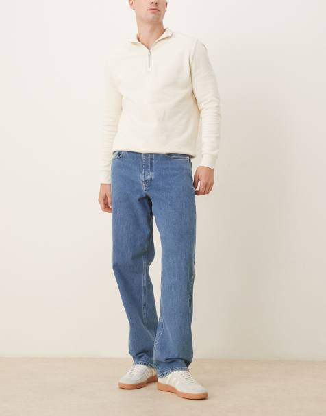 Selected Kori relaxed fit jeans in medium blue 