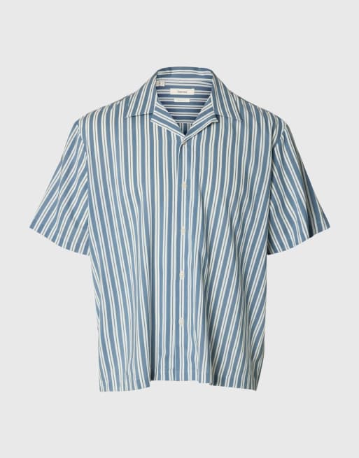 Selected kortärmad skjorta i Blue Mirage, 6 av 6