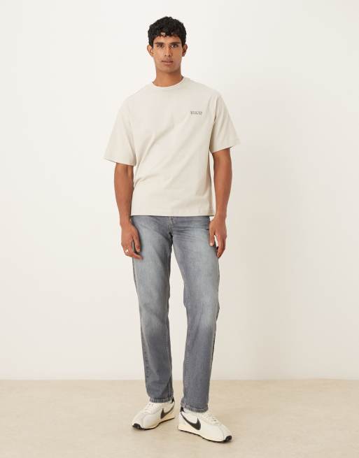 Selected - Kraftig og oversized beige T-shirt, 2 af 5