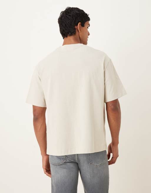 Selected - Kraftig og oversized beige T-shirt, 3 af 5