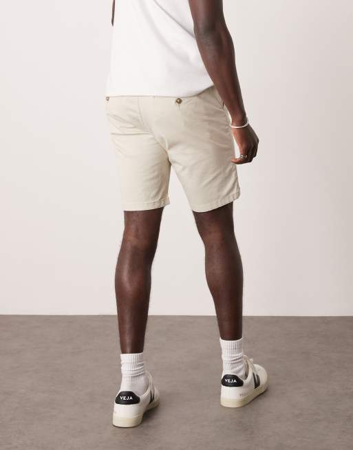 Selected – Kremowe dopasowane szorty chinosy , 4 z 5