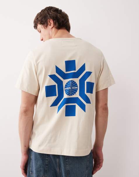 Selected – Kremowy gruby T-shirt z grafiką na plecach - view 1