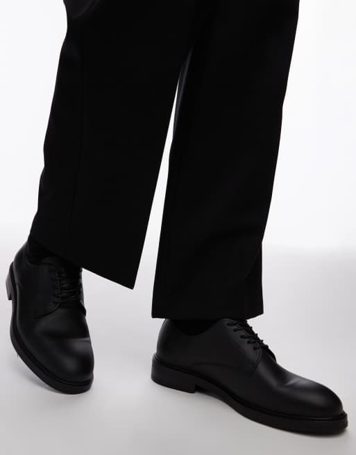 Selected Leather derby shoes in black , 3 of 4