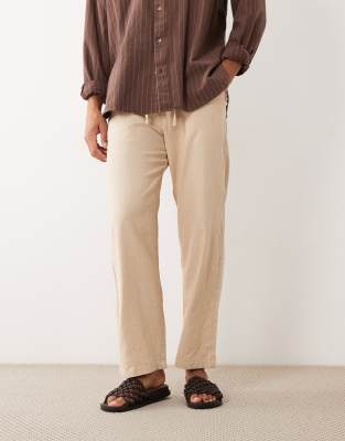 Selected Linen Blend Pants In Multi
