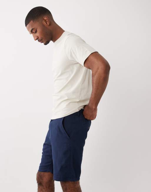 Selected linen blend shorts in navy , 2 of 5
