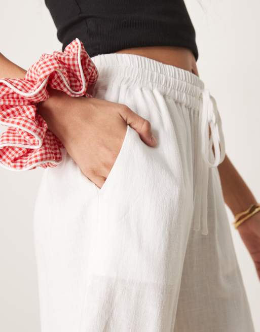 Selected - Linnenmix short in wit, 3 van 5