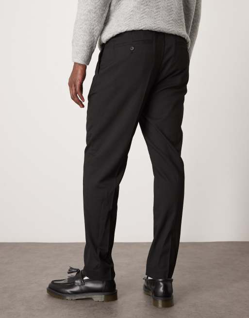Selected – Locker geschnittene, schmal zulaufende Hose in Schwarz mit Kordelzug am Bund , 3 von 5