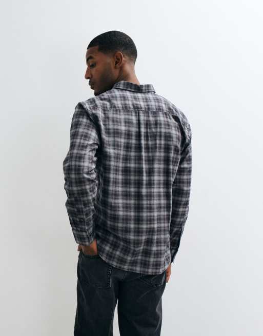 Selected long sleeve check shirt in gray , 4 of 5