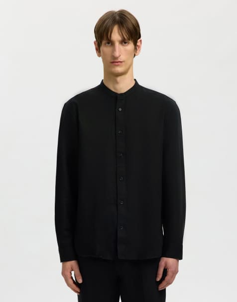 Selected Long sleeved shirt in black - view 1