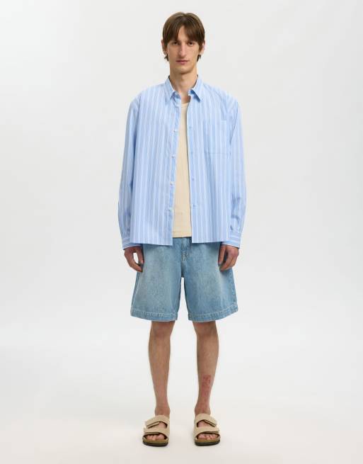 Selected Long sleeved shirt in light blue, 3 of 6