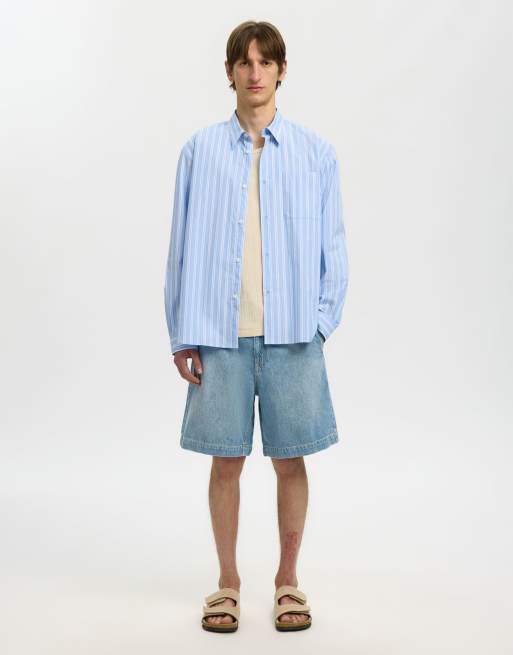 Selected Long sleeved shirt in light blue, 5 of 6