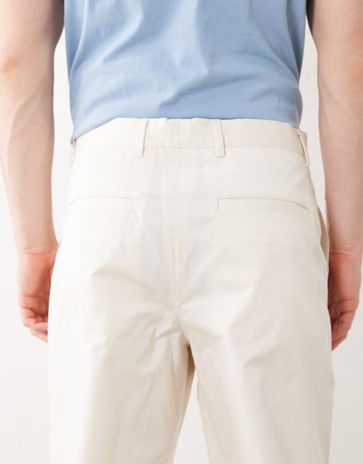 Selected loose chino pants in cream, 5 of 5