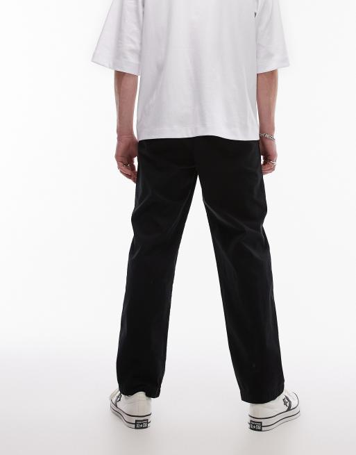 Selected loose fit chino pants in black , 3 of 5