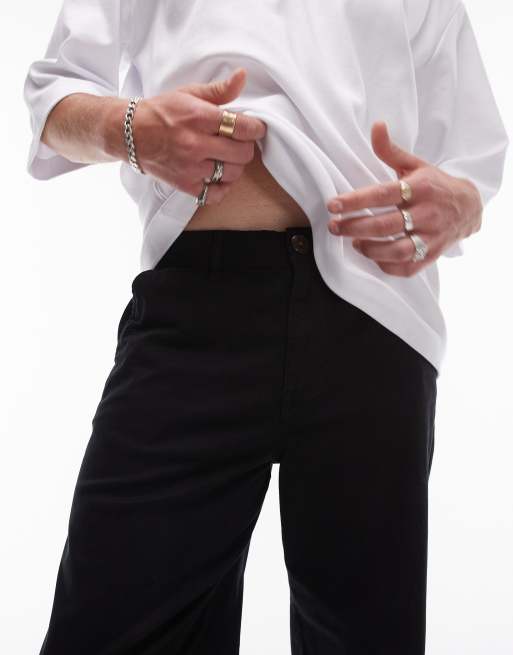 Selected loose fit chino pants in black , 4 of 5