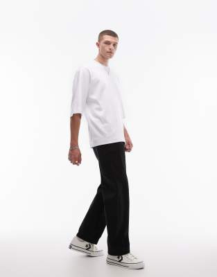 Selected Selected loose fit chino trouser in black