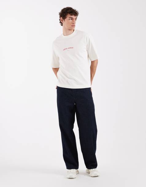Selected – Loose-Fit-Jeans in Raw-Dunkelblau - view 1