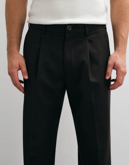 Selected loose fit pants in brown , 2 of 5