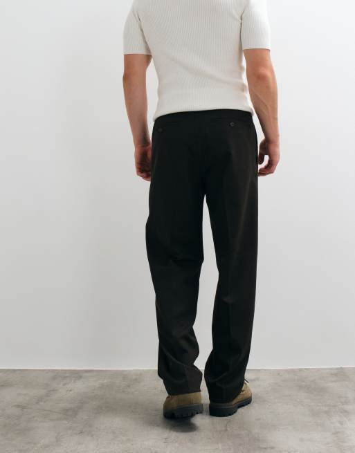 Selected loose fit pants in brown , 5 of 5