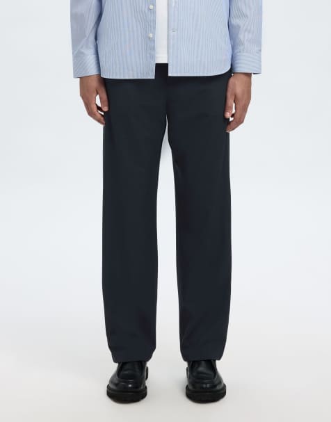 Selected Loose-fit trousers in dark sapphire - view 1