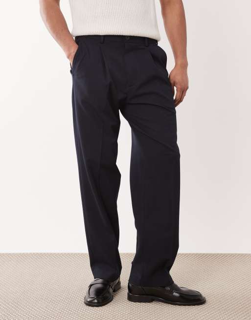 Selected loose pants in navy , 2 of 5