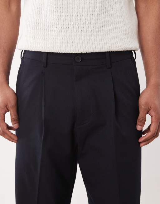 Selected loose pants in navy , 4 of 5