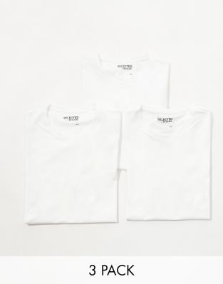 Selected - Lot de 3 t-shirts - Blanc