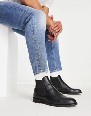 Selected Louis chelsea boots in black leather