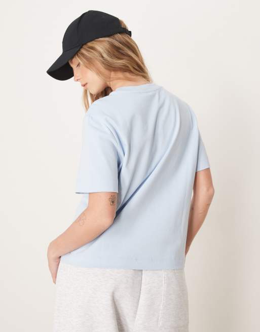 Selected - Lyseblå T-shirt med firkantet pasform, 3 af 4