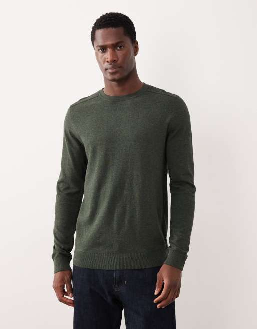 Selected - Maglione lavorato girocollo color verde scuro