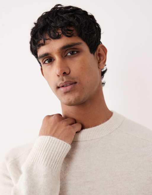 Selected - Maglione squadrato color crema in misto lana d'alpaca, 5 di 5