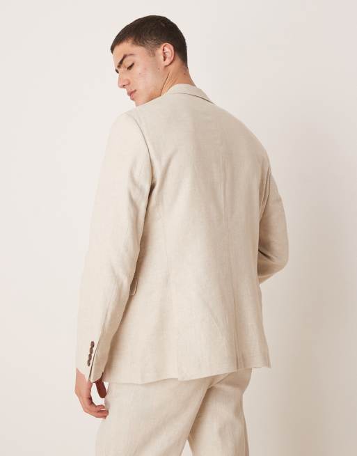 Selected - Malik - Blazer in lino color crema  , 3 di 5