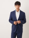 [Selected] Selected Malik linen blend regular fit blazer in navy 52 Dark Navy