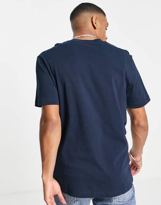 Selected - Marineblå oversized T-shirt i kraftigt stof af 100% bomuld, 2 af 4