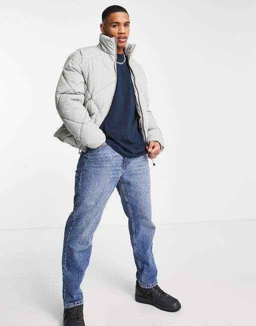Selected - Marineblå oversized T-shirt i kraftigt stof af 100% bomuld, 4 af 4